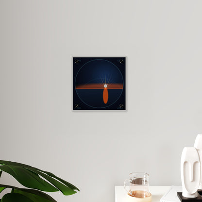 Good Morning Sunshine Acrylic Wall Art Panel Navy Sunset Minimalist Print 8x8
